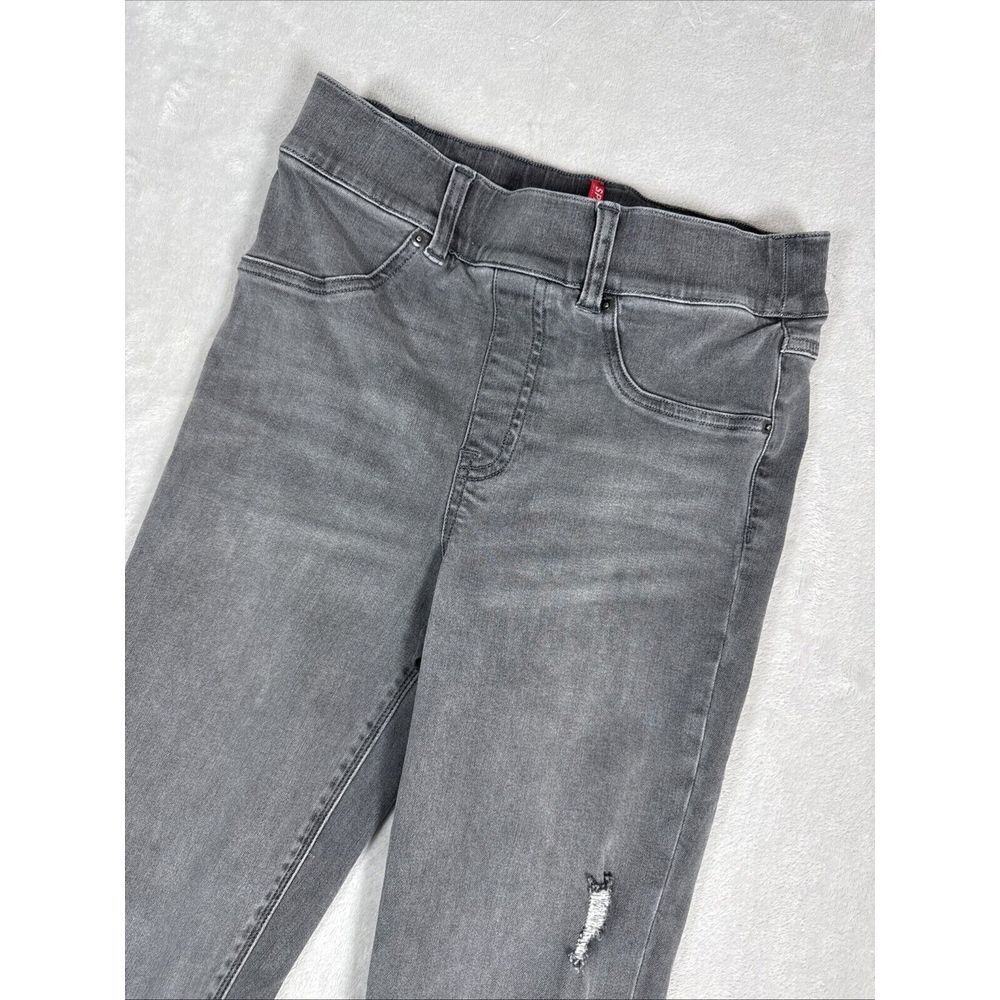 Spanx‎ Distressed Ankle Skinny Jeans Jeggings Pull On Gray Distressed Small